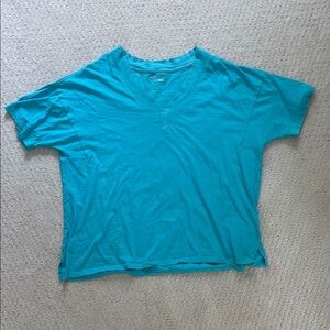 Aerie Turquoise V-Neck Short Sleeve Tee, Size L